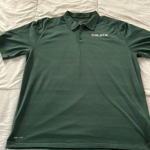 Miami Hurricanes Nike dri fit performance golf polo